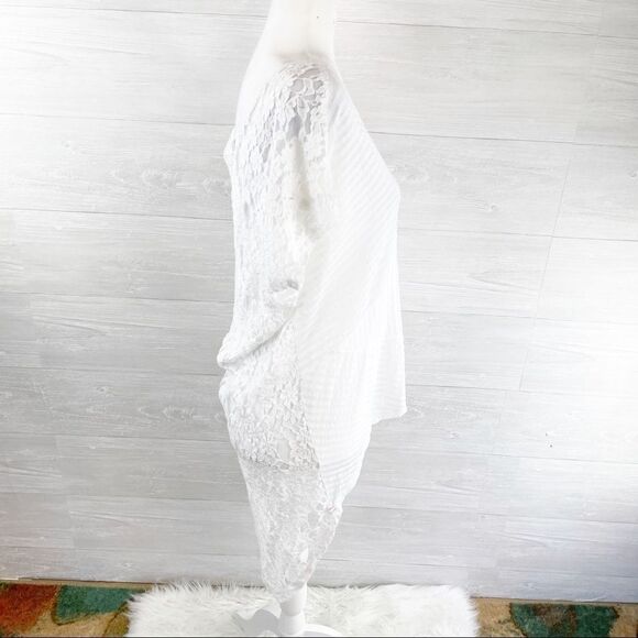 Free People Daydream High-Low Lace Stripe Tunic Top - Picture 7 of 9